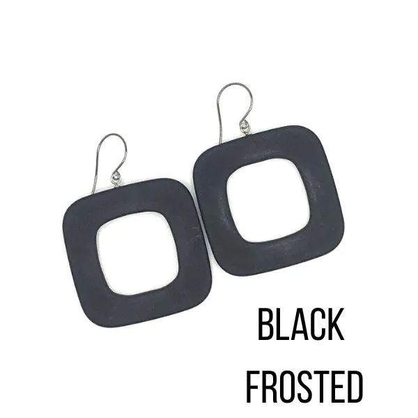 Deco Square Donut Drop Earrings