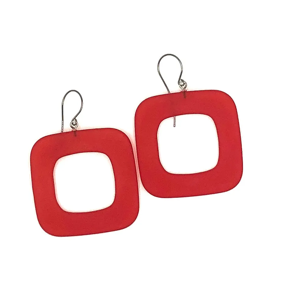 Deco Square Donut Drop Earrings