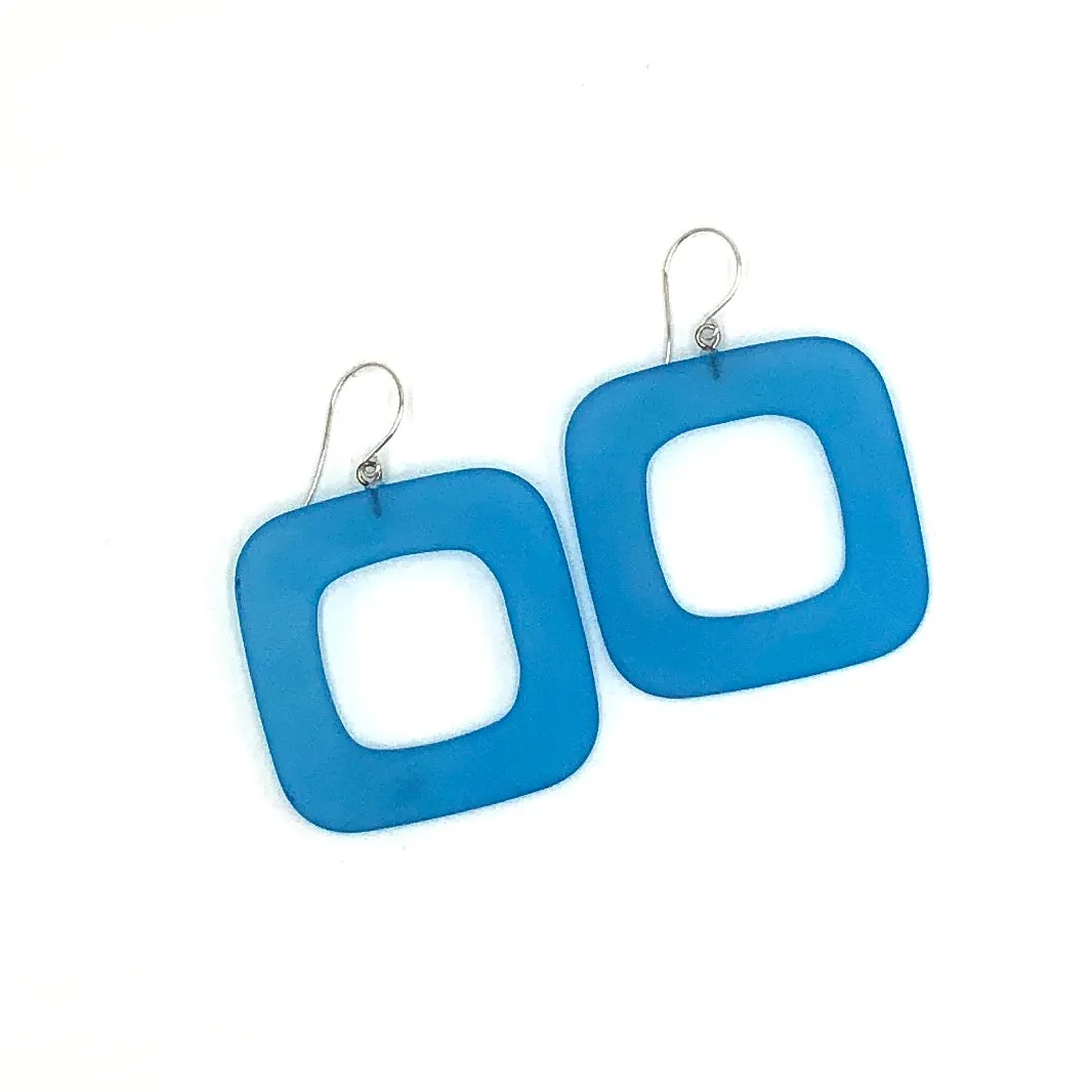 Deco Square Donut Drop Earrings