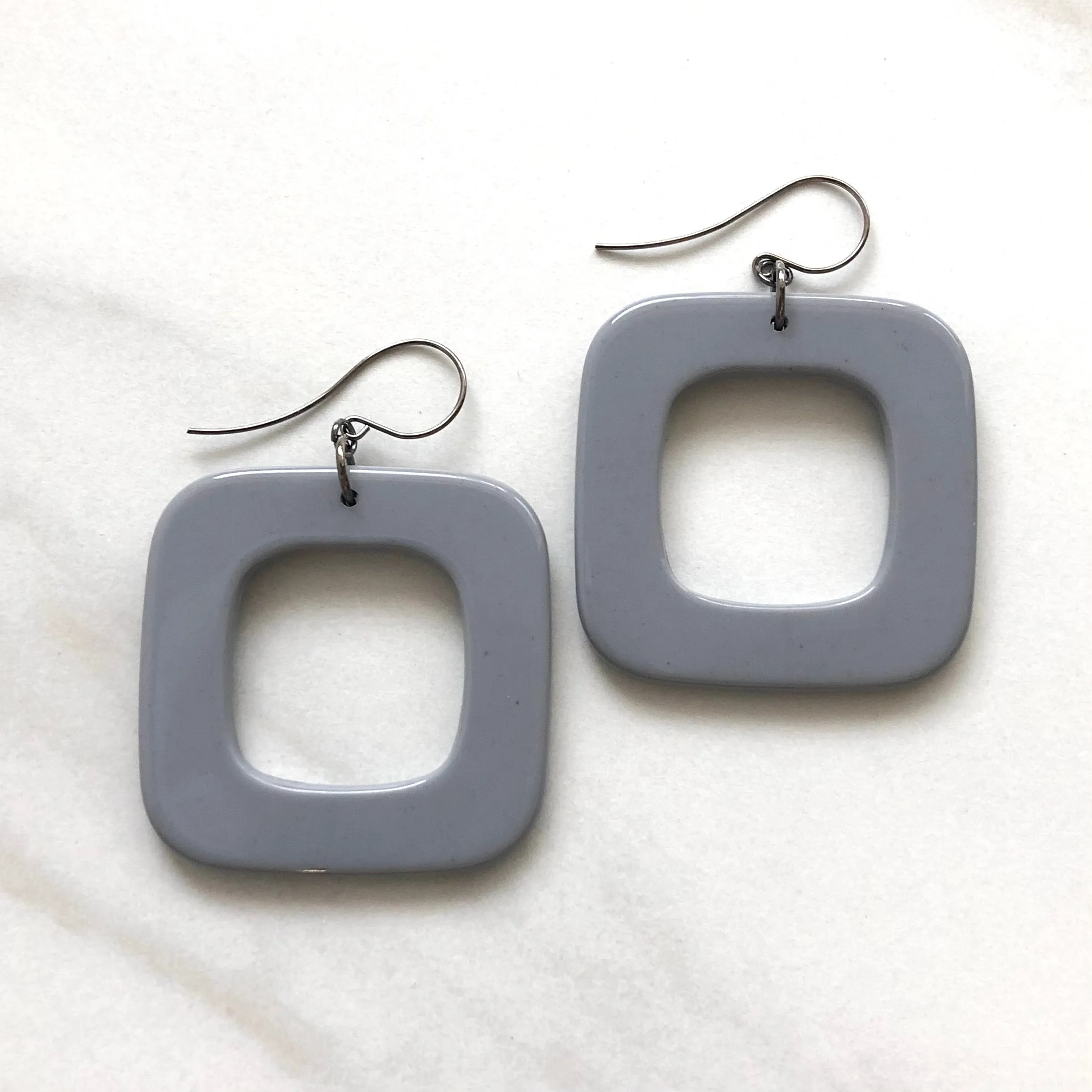 Deco Square Donut Drop Earrings