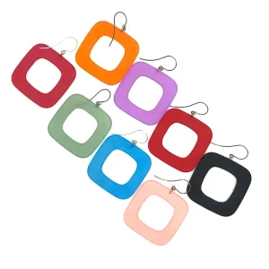 Deco Square Donut Drop Earrings