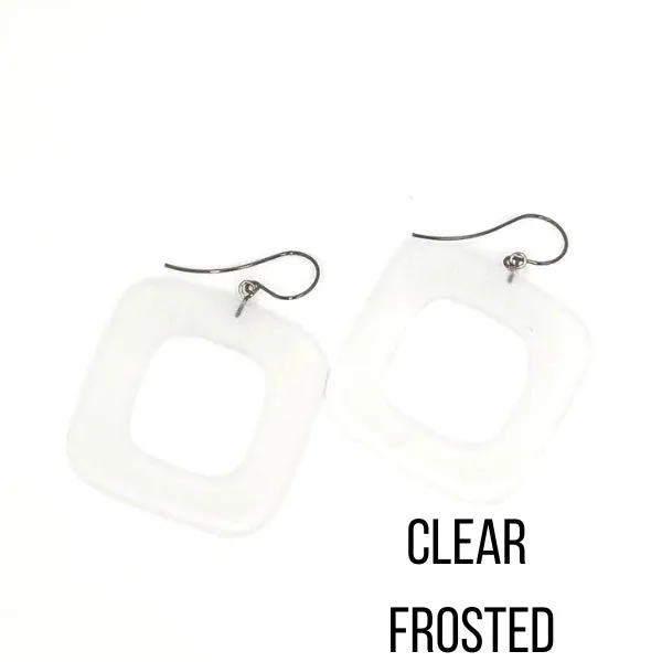 Deco Square Donut Drop Earrings