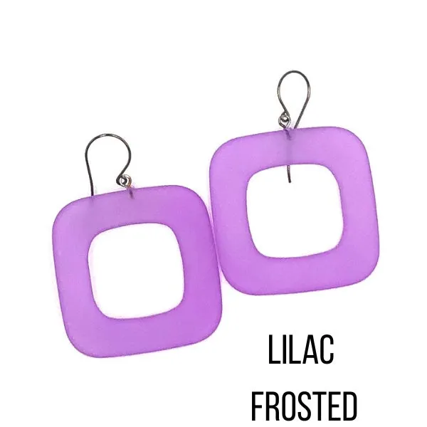 Deco Square Donut Drop Earrings