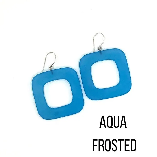 Deco Square Donut Drop Earrings