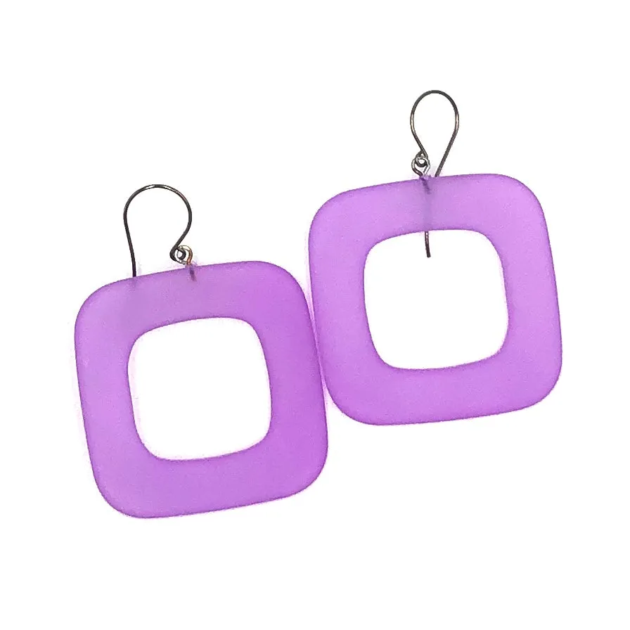 Deco Square Donut Drop Earrings