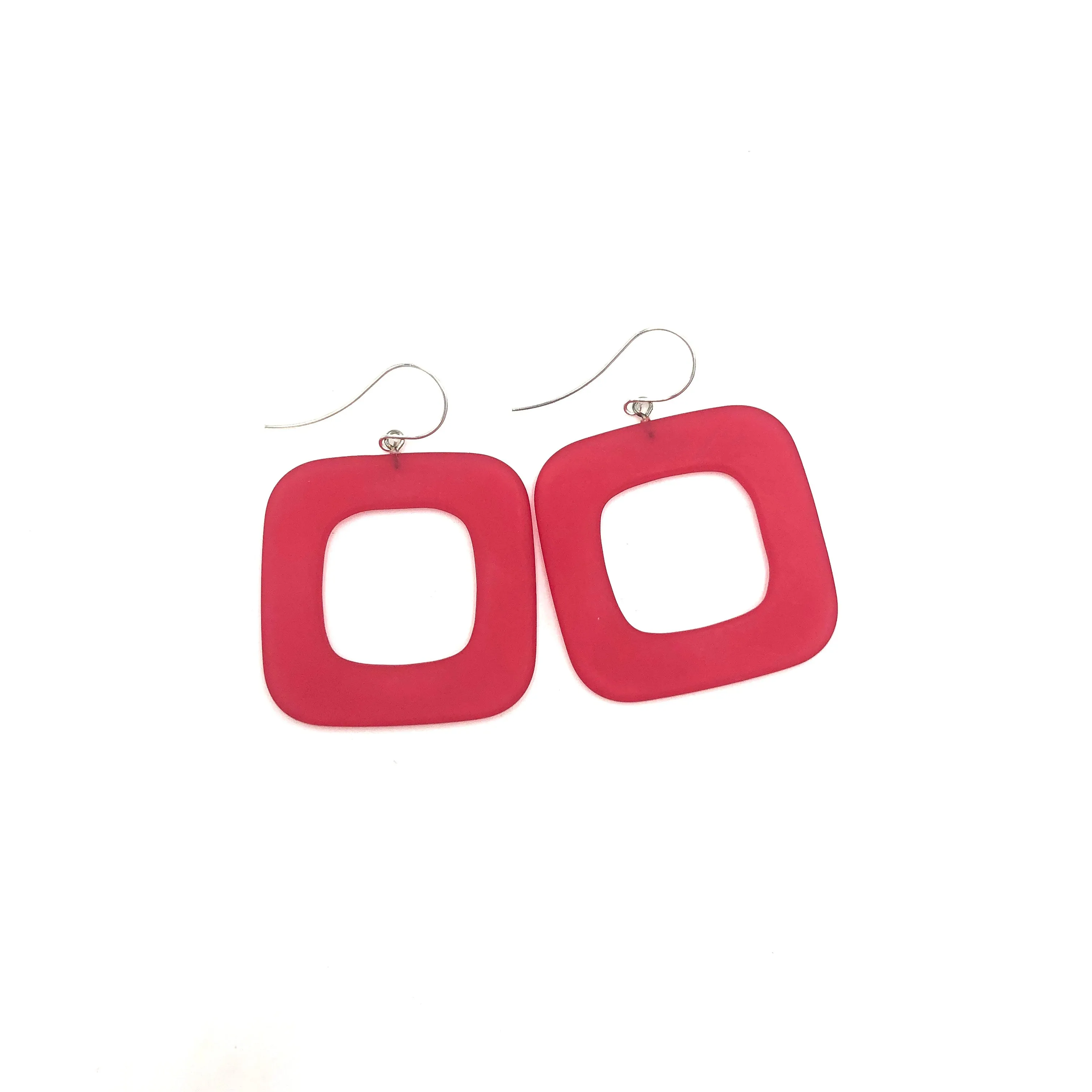 Deco Square Donut Drop Earrings