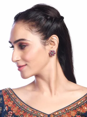 DESI COLOUR Gold-Toned Contemporary Jhumkas