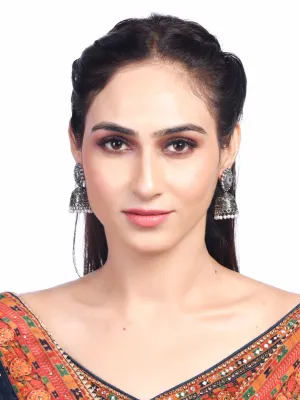 DESI COLOUR Green Contemporary Drop Earrings