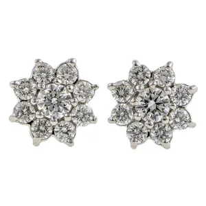 Diamond Cluster Stud Earrings