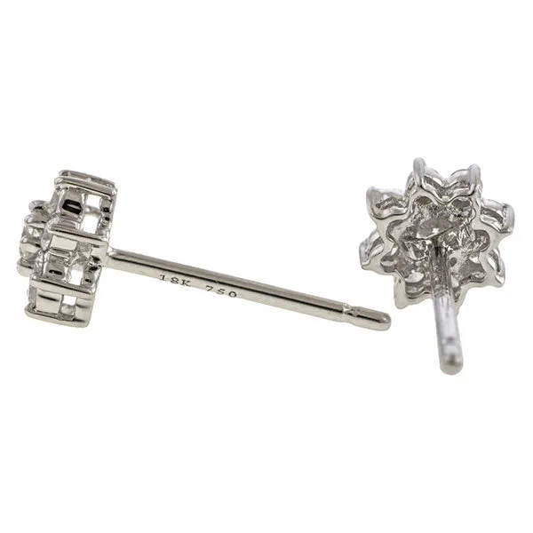 Diamond Cluster Stud Earrings