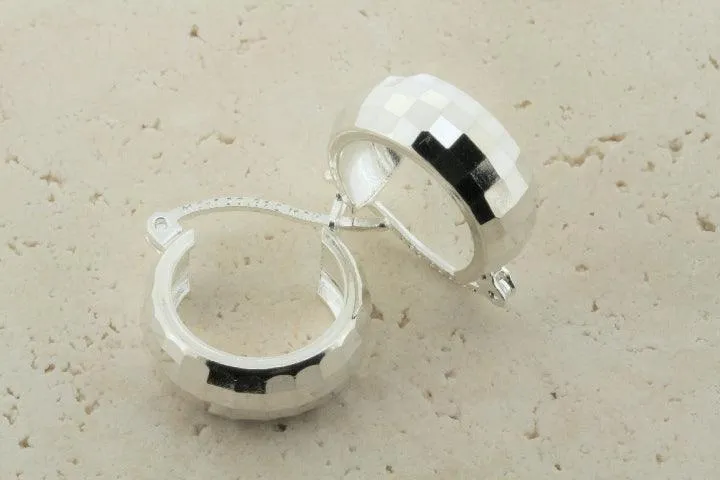 diamond cut hoops - 15mm