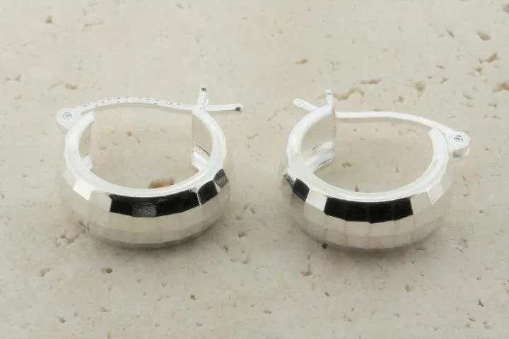 diamond cut hoops - 15mm