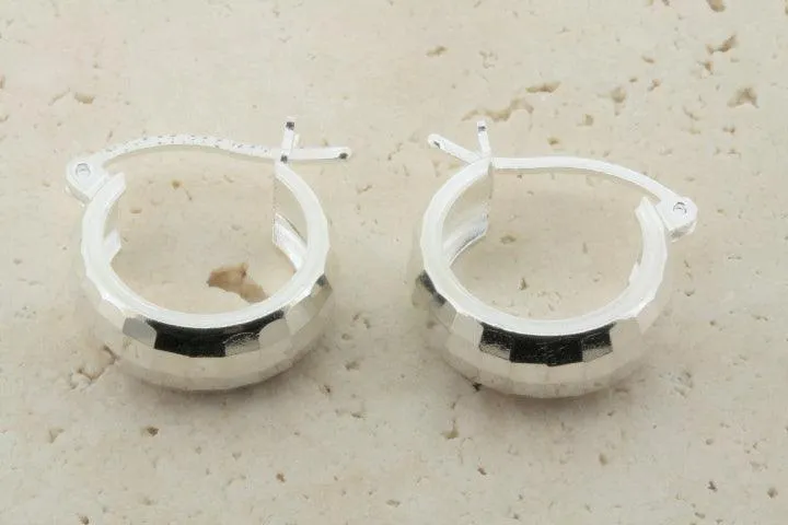 diamond cut hoops - 15mm