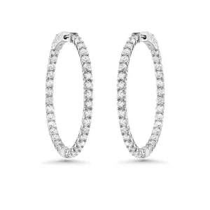 Diamond Inside-Out 1.25'' Hoop Earrings (4.50 ct.) 2.60 mm in 14K Gold