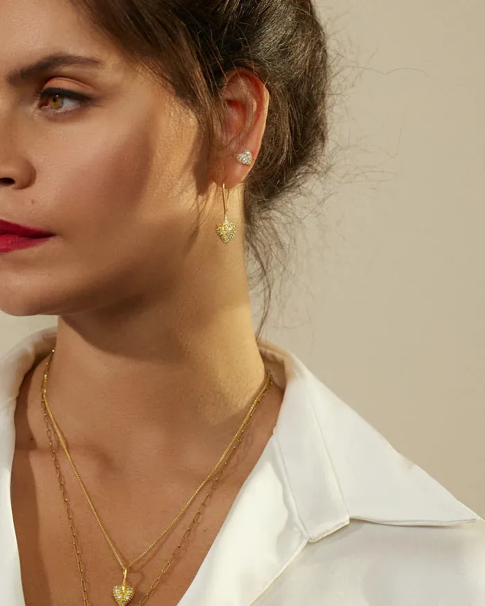 Diamond Pierce Your Heart Drop Earrings