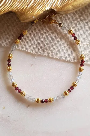 Diopna Labradorite Garnet Bracelet