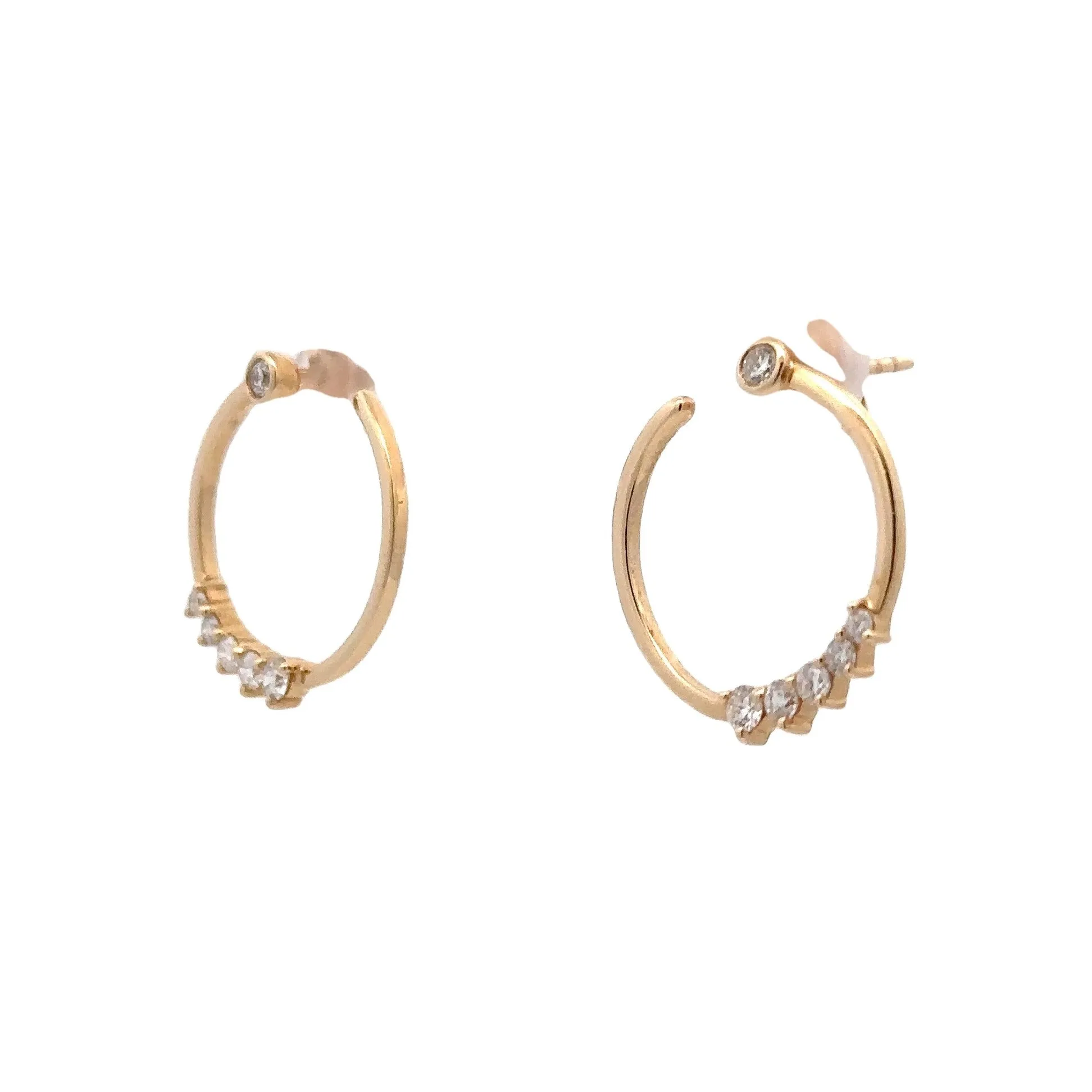 D.M. Kordansky 14K Yellow Gold Contemporary Diamond Earrings