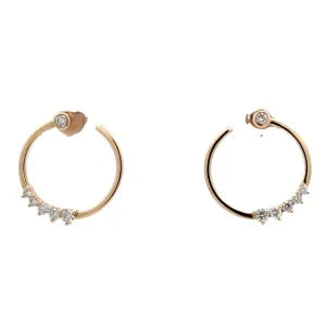 D.M. Kordansky 14K Yellow Gold Contemporary Diamond Earrings