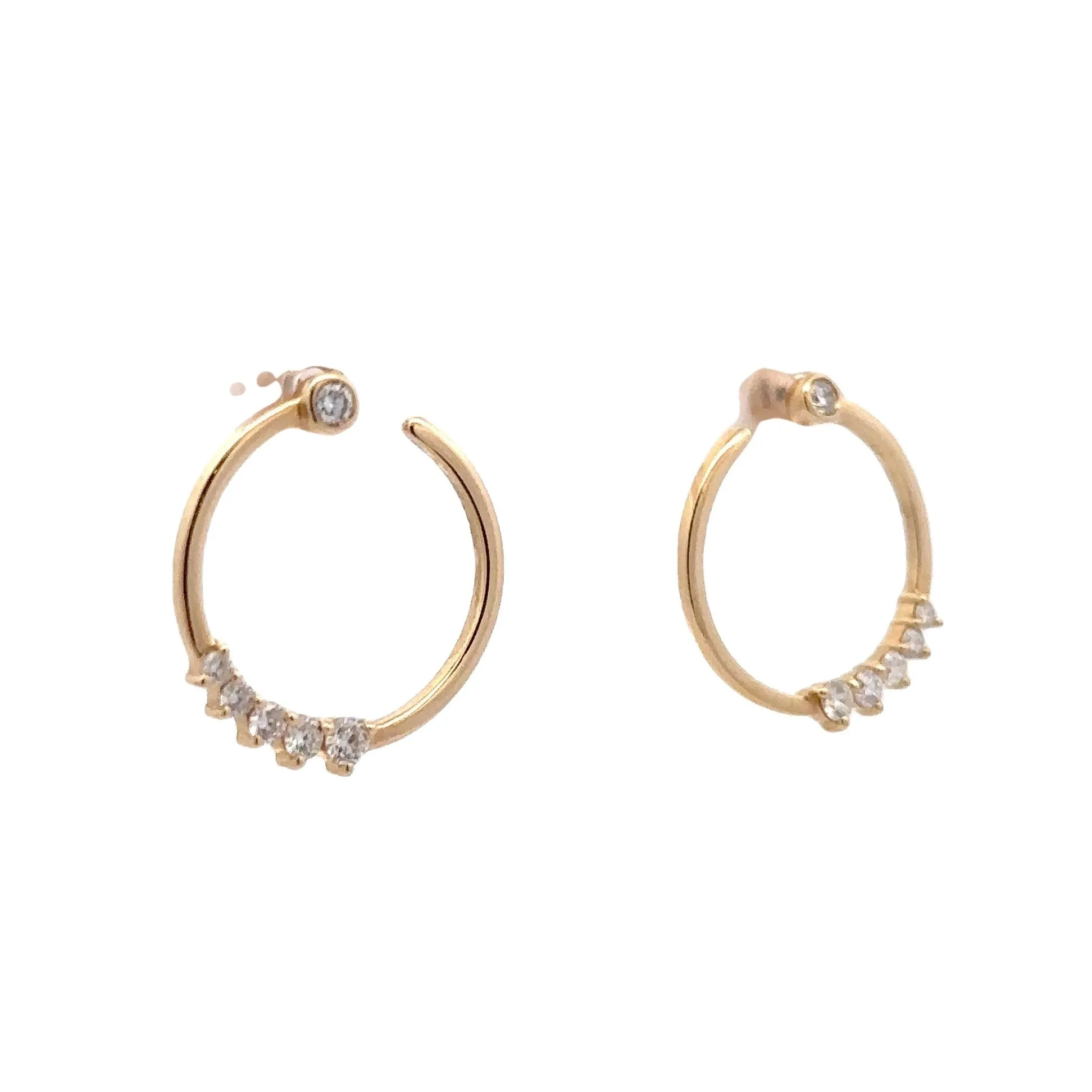 D.M. Kordansky 14K Yellow Gold Contemporary Diamond Earrings