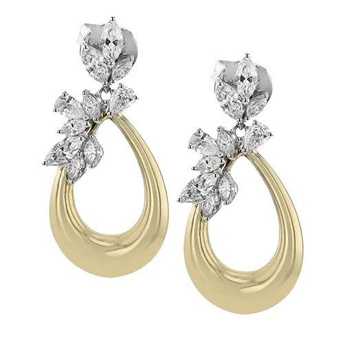 Drop Earrings in 18k Gold with Diamonds LE4697 WHITE 18K X 2T