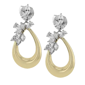 Drop Earrings in 18k Gold with Diamonds LE4697 WHITE 18K X 2T