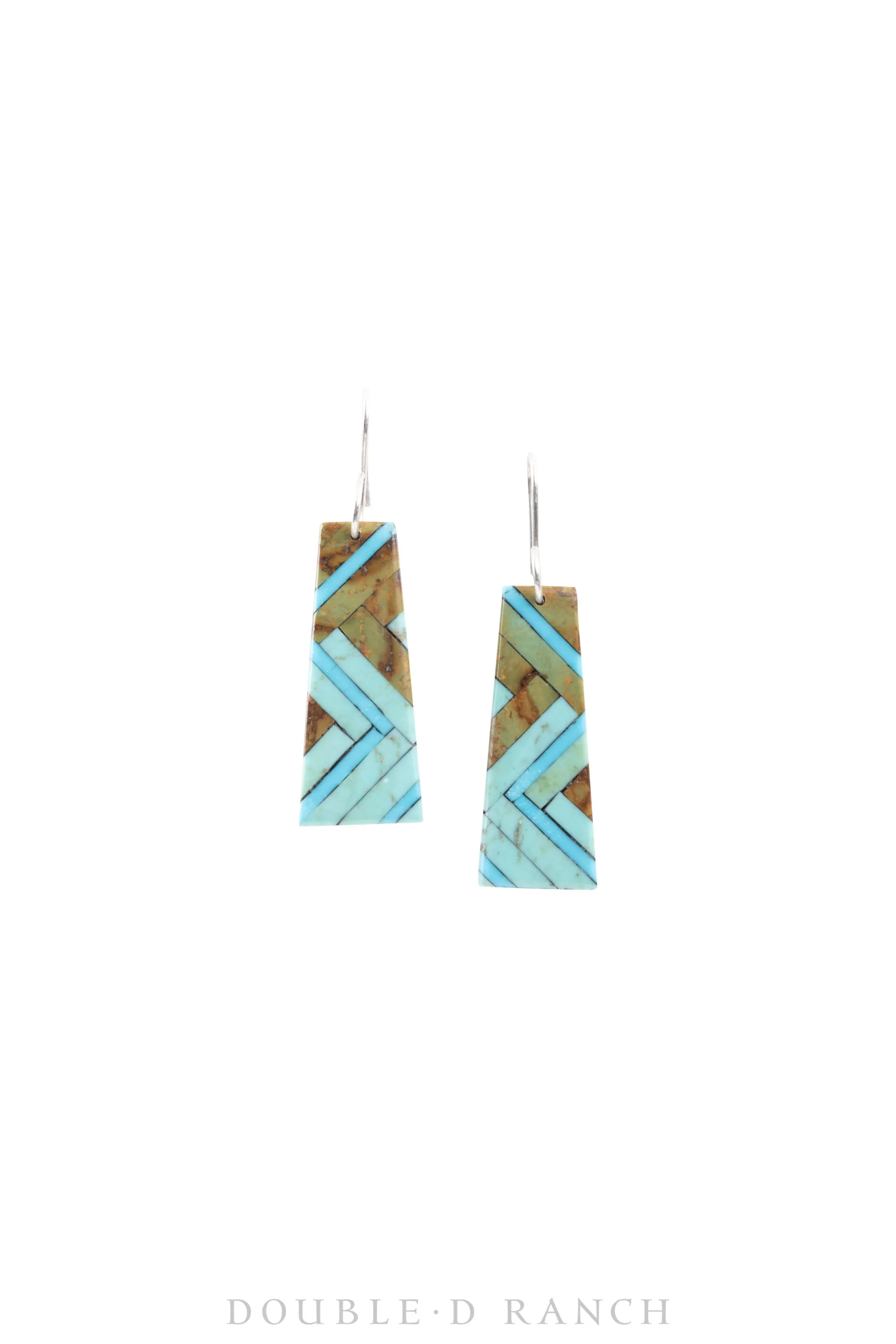 Earrings, Inlay, Turquoise Composite, Artisan, Contemporary, 1354