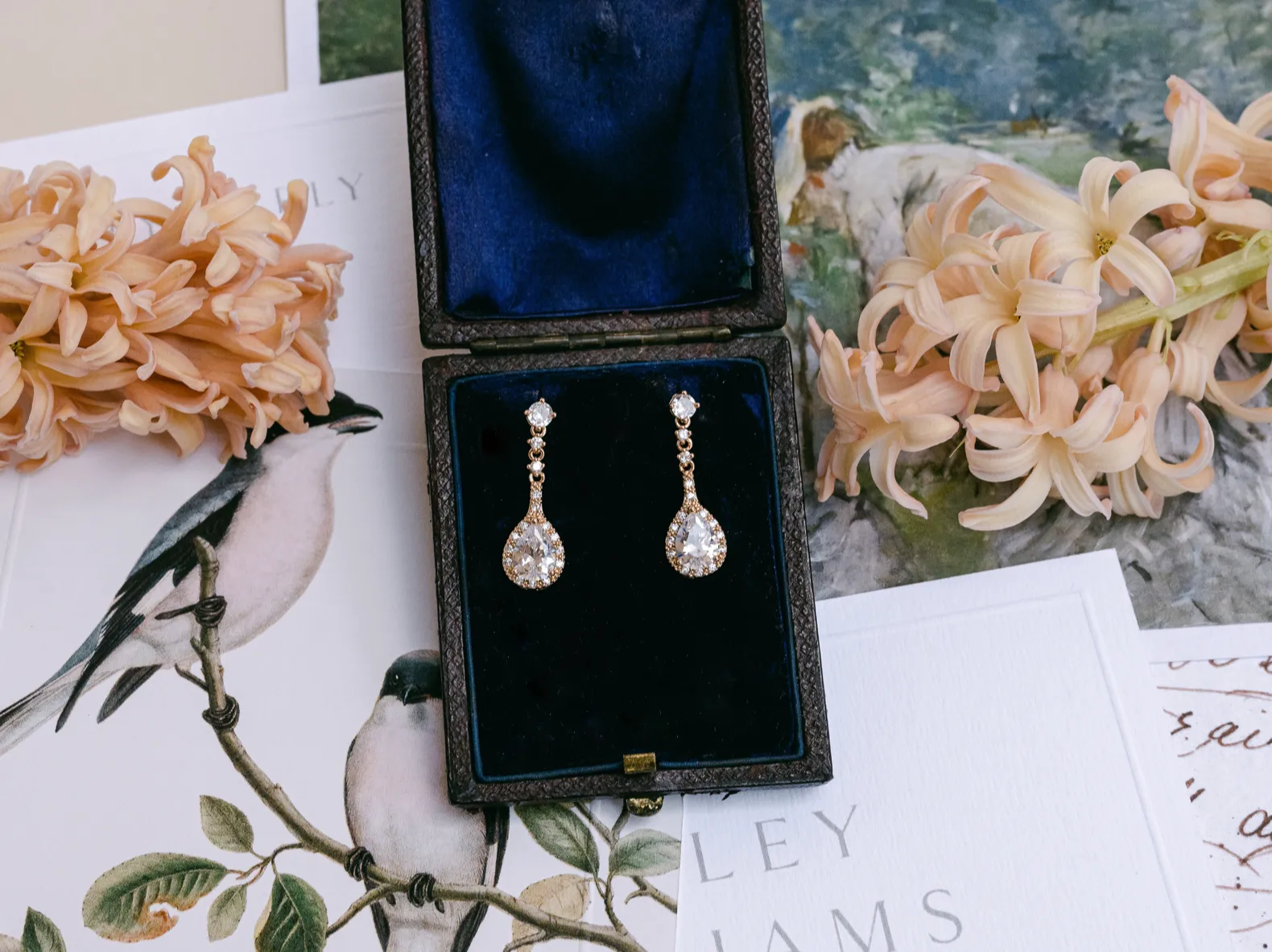 Emily - Petite Teardrop Crystal Bridal Earrings