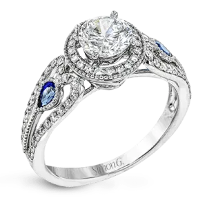 Engagement Ring in 18k Gold with Diamonds LP2353 WHITE 18K SEMI