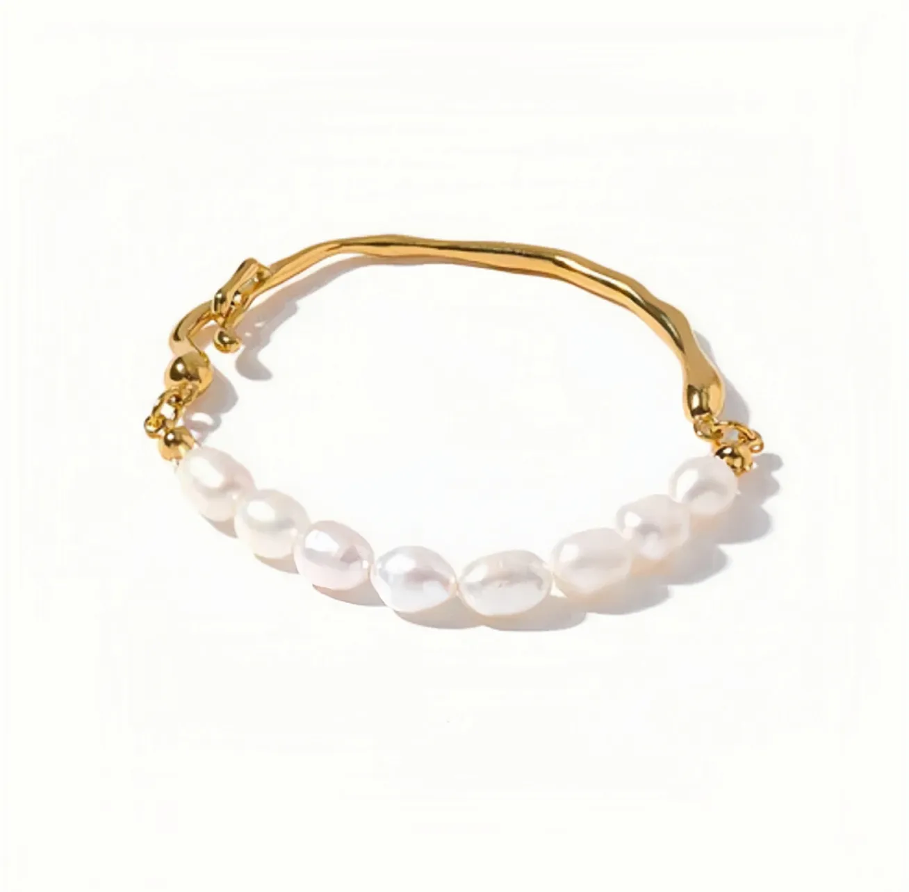 Enya Gold Tone Angelic Pearl Luxury Bracelet