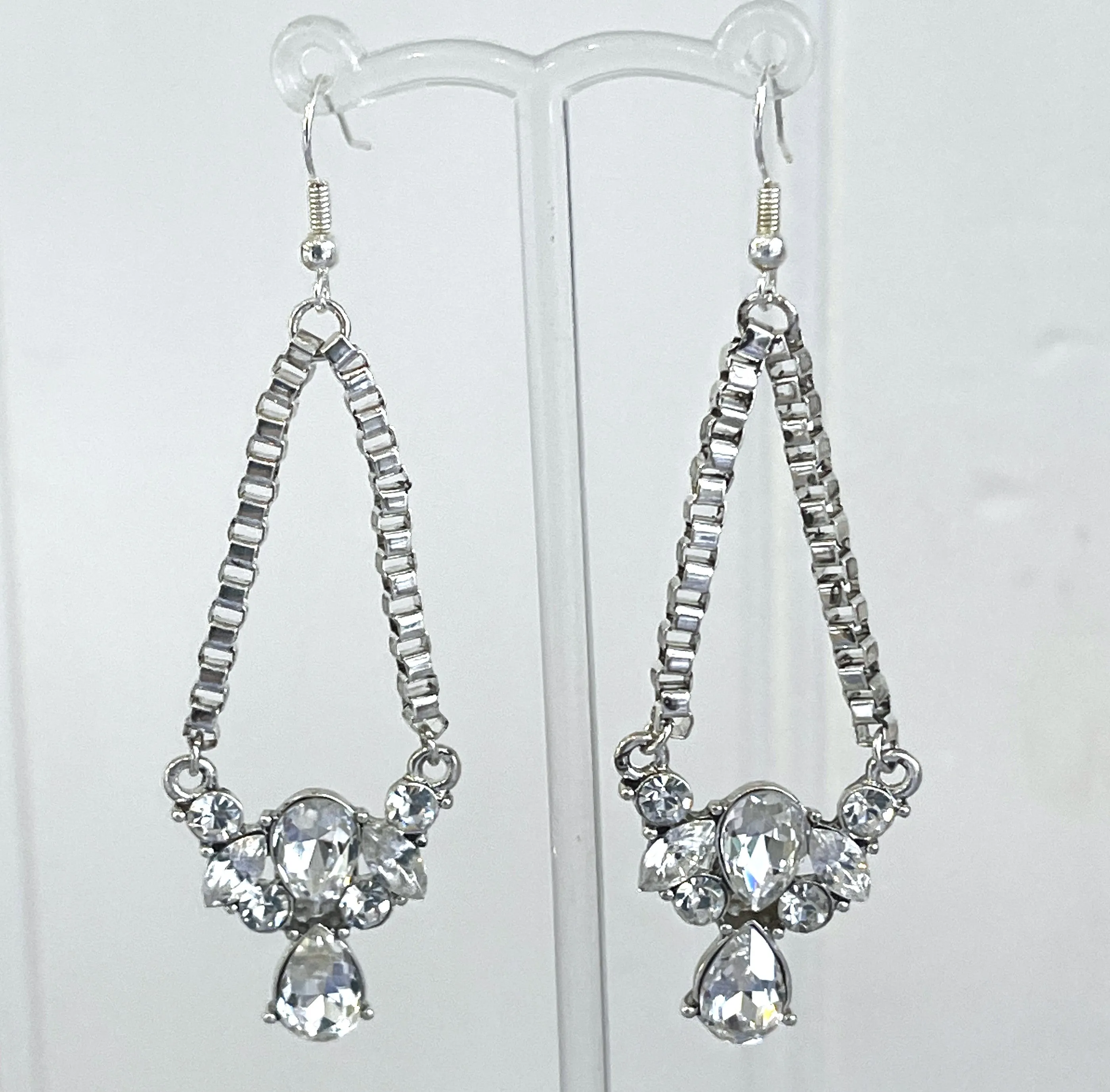 Erickson Beamon Signed Rhinestone Drop Earrings USA