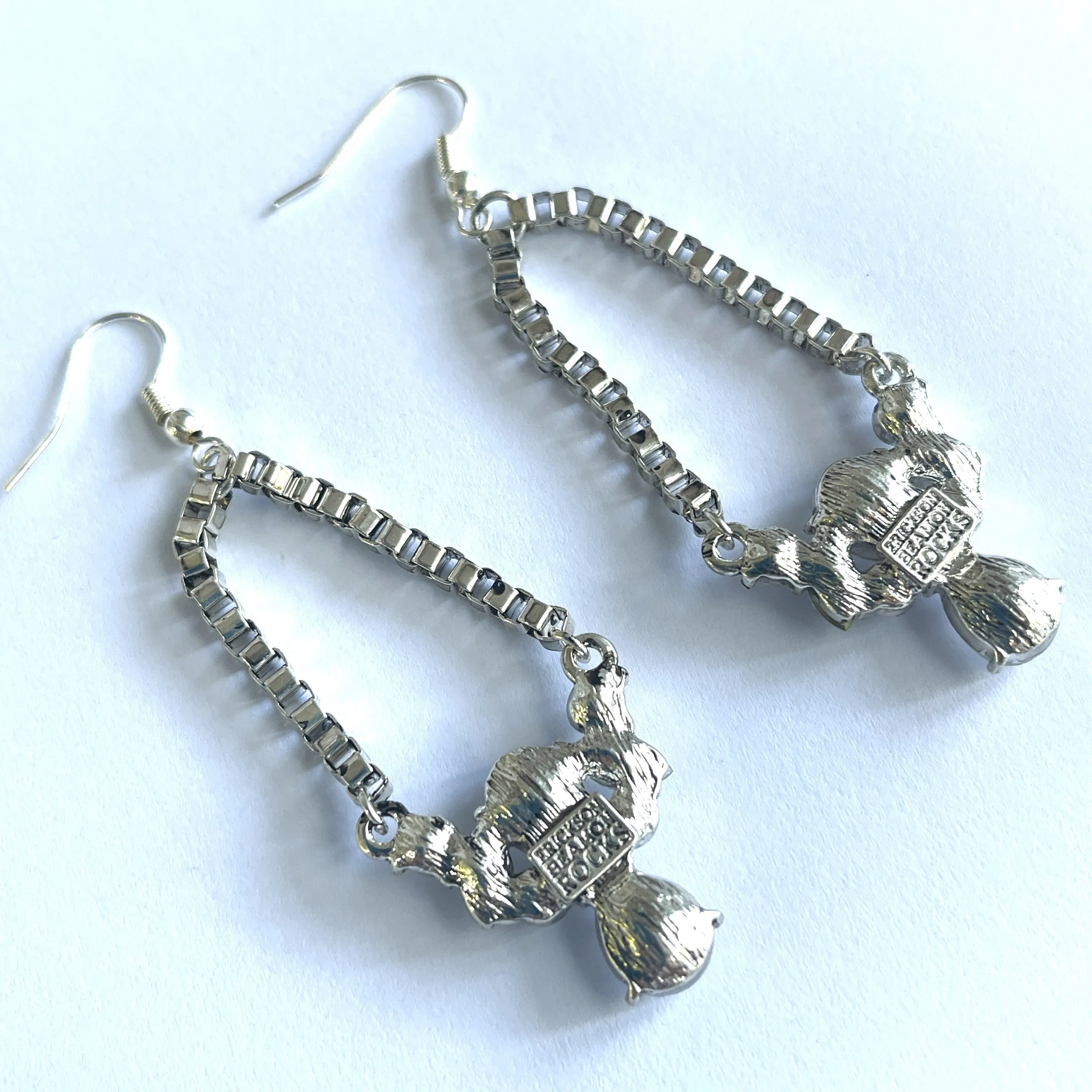 Erickson Beamon Signed Rhinestone Drop Earrings USA