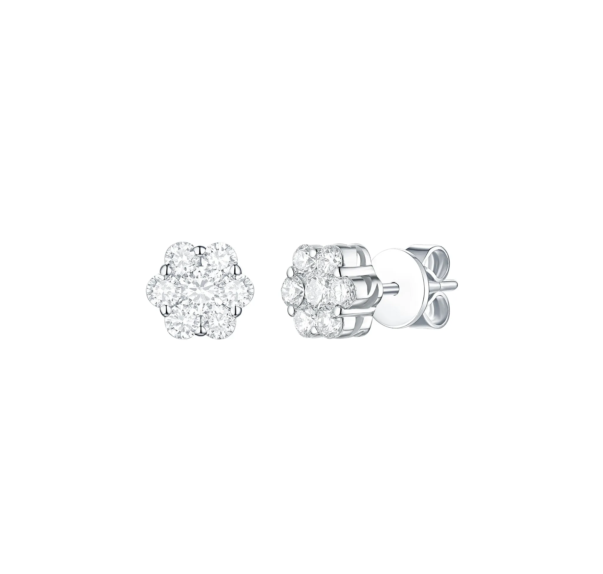 Essentials 0.80ct Cluster Flower Earrings <br> E-00115WHT