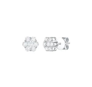 Essentials 0.80ct Cluster Flower Earrings <br> E-00115WHT