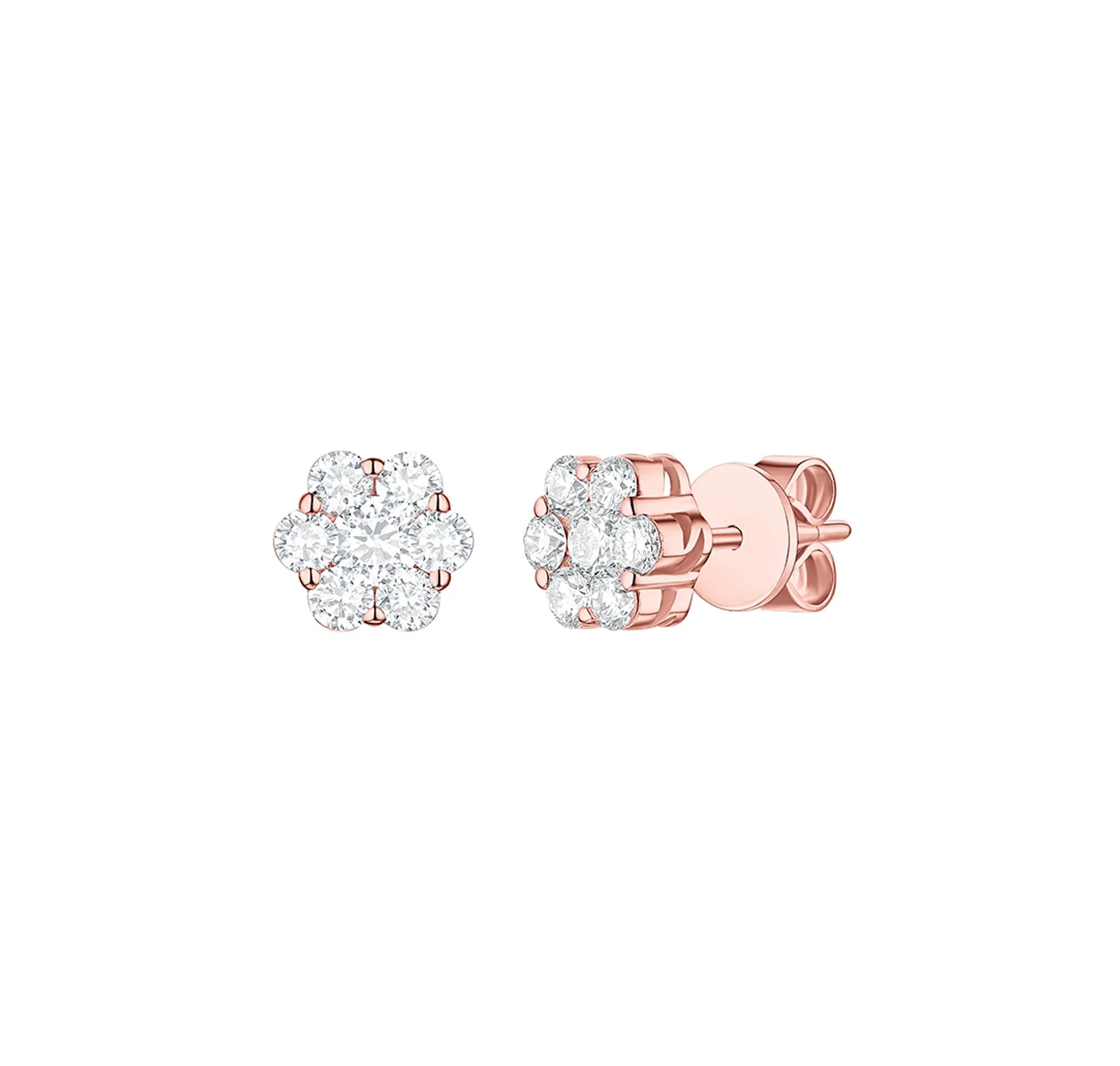 Essentials 0.80ct Cluster Flower Earrings <br> E-00115WHT