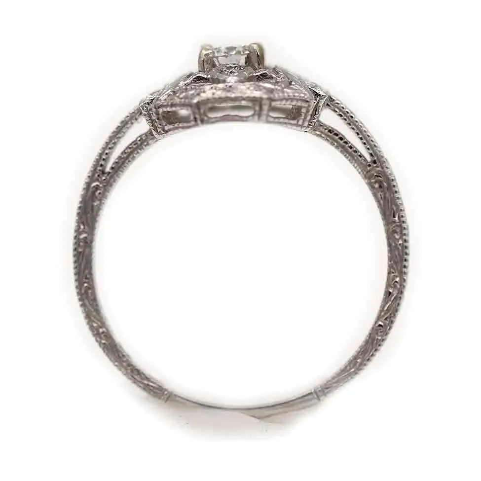 Estate North-South Old European Cut Diamond Dinner Ring