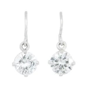 Estate Platinum Diamond Drop Earrings