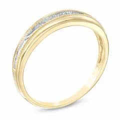 EternalDia 10K Two-Tone Gold Diamond Accent Vintage-Style Wedding Band Ring (IJ/I2I3)