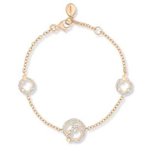Faberge Rococo 18ct Rose Gold Pave Diamond Bracelet D