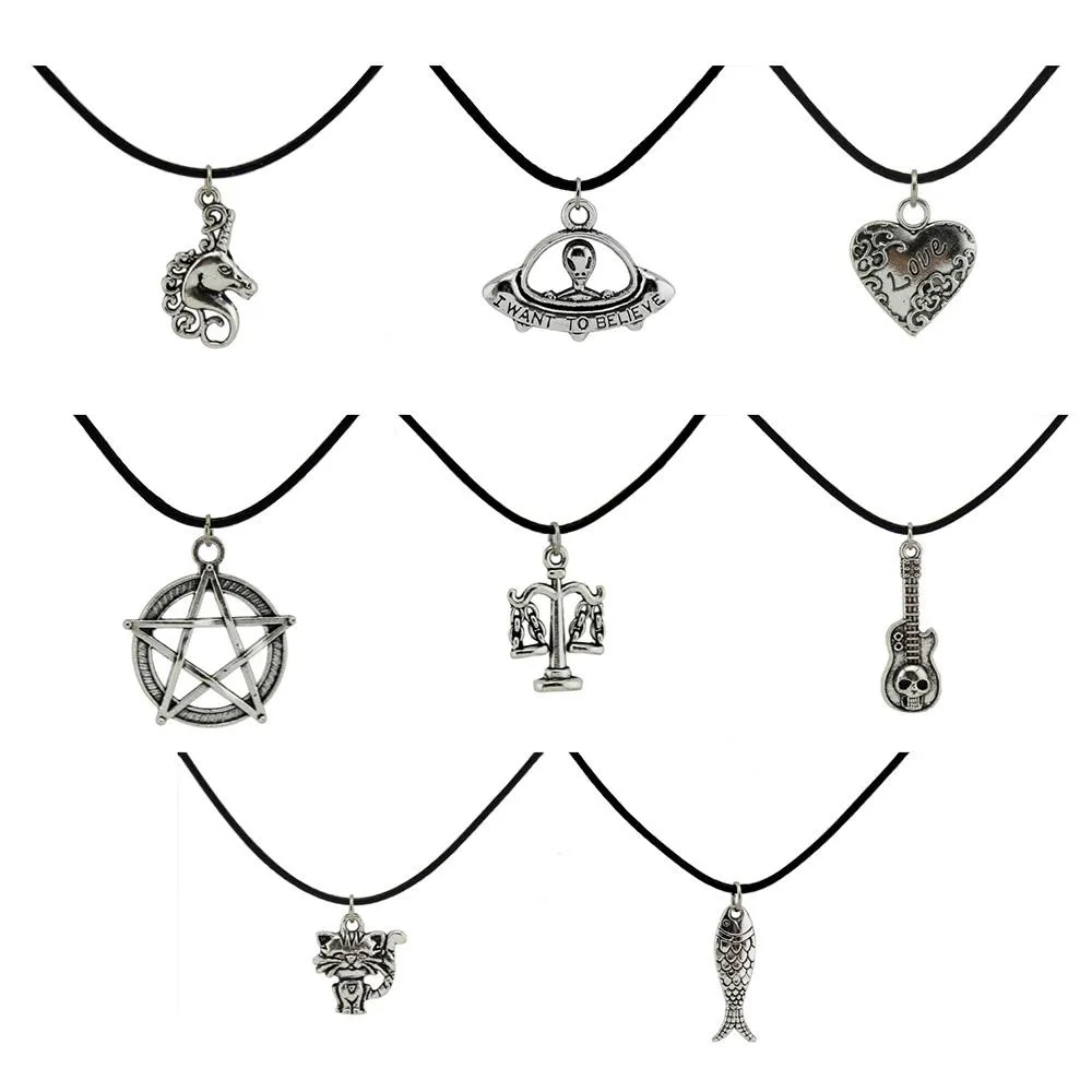 Fashion Vintage Silver Pendant Necklace