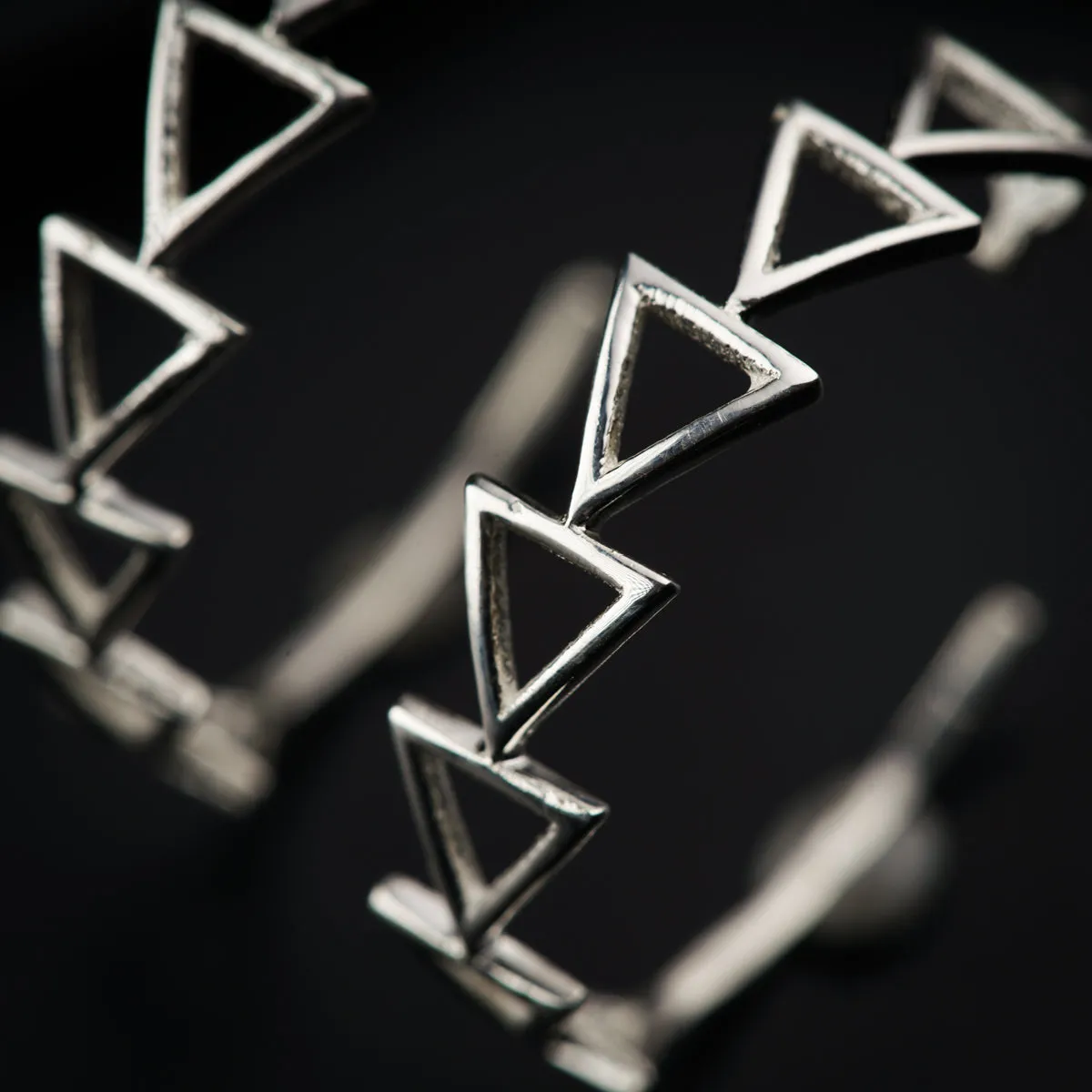 Filigree Silver Hoops (Triangle)