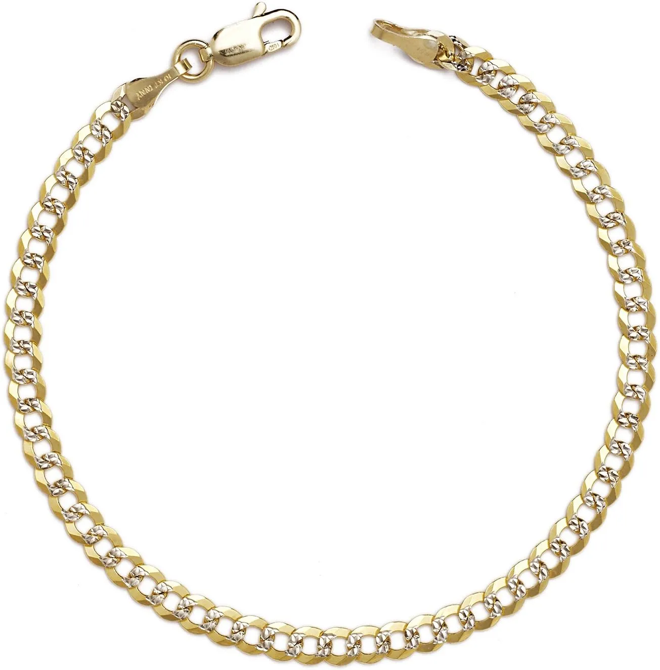 Floreo 10k Fine gold 4mm Curb Cuban Chain Bracelet and Anklet