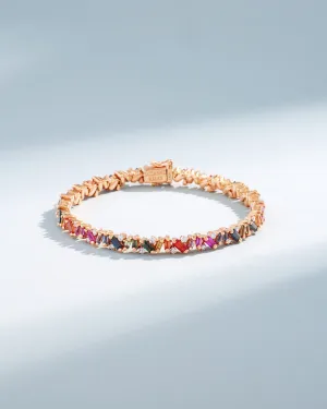 Frenzy Rainbow Sapphire Tennis Bracelet
