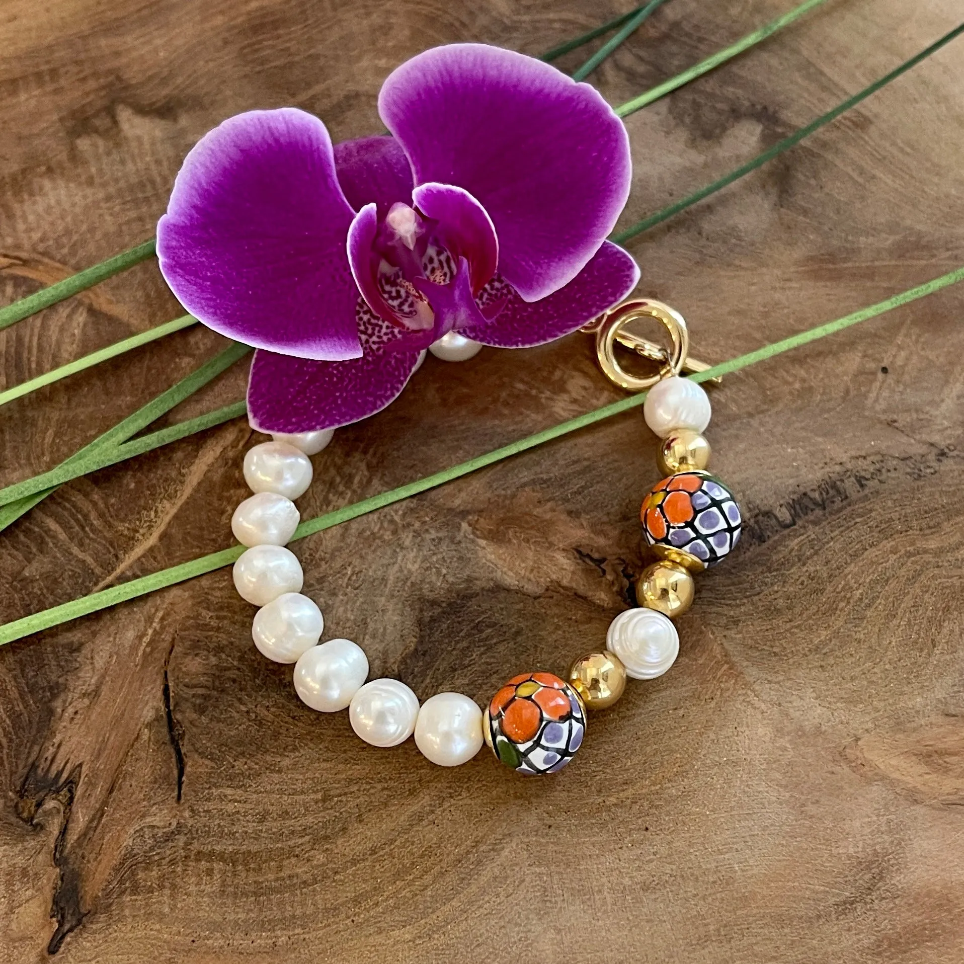 Freshwater Pearl Talavera Bracelet