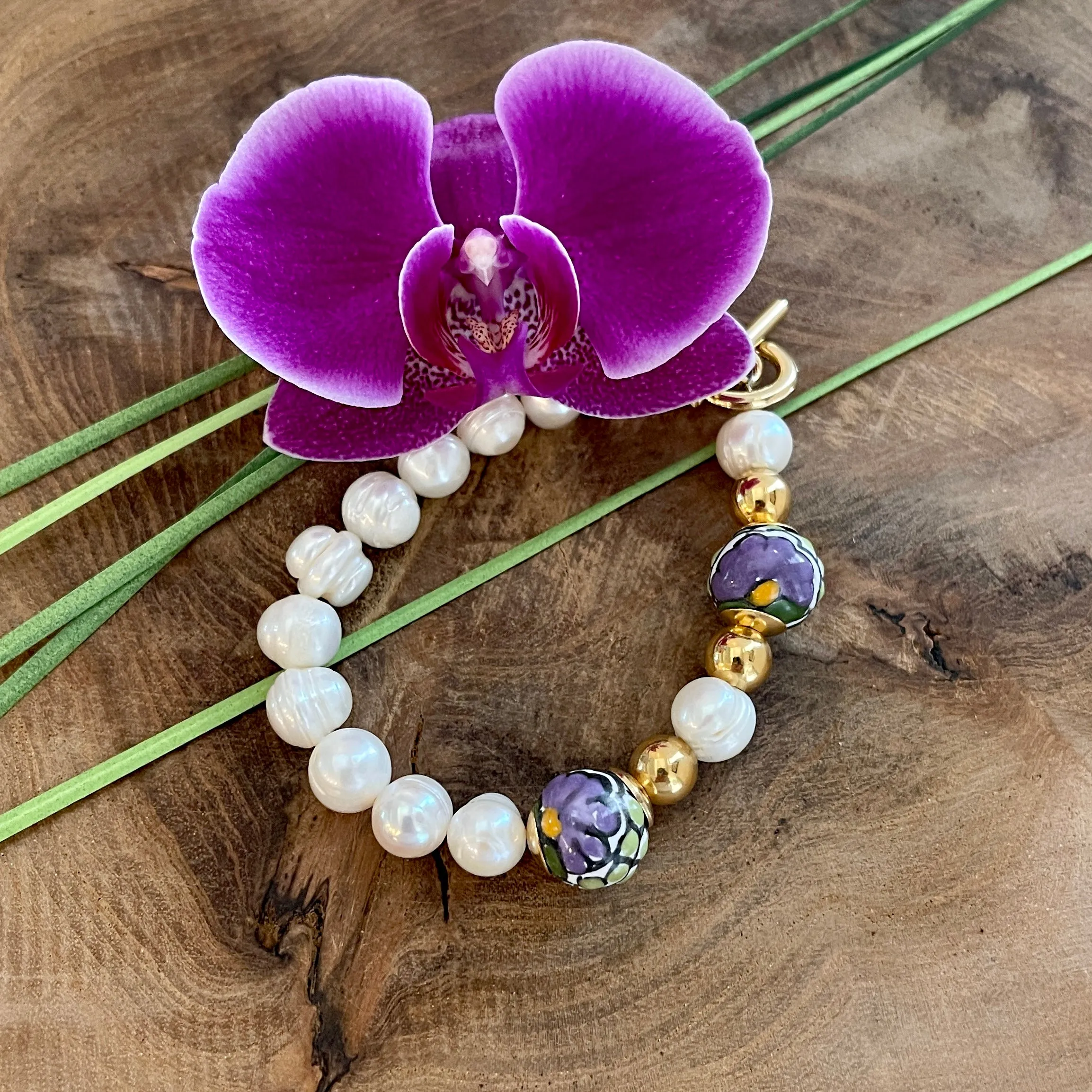 Freshwater Pearl Talavera Bracelet