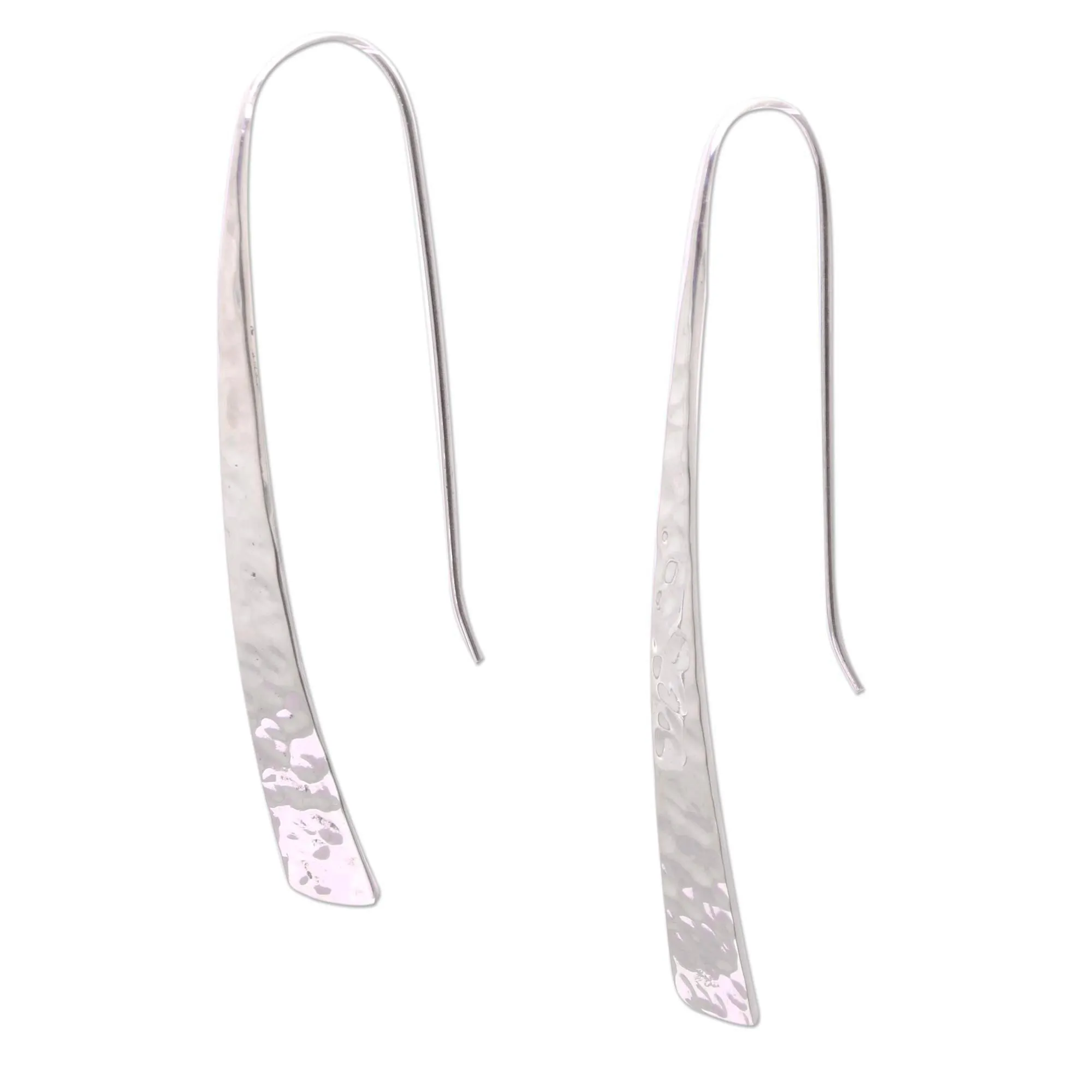 Glistening Tide Gleaming Sterling Silver Drop Earrings from Bali