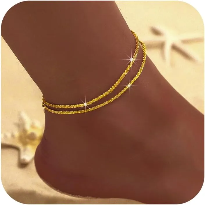 Gold Anklets for Women - Stylish Sterling Gold Anklets, Perfect for Any Occasion for Women (Gold)