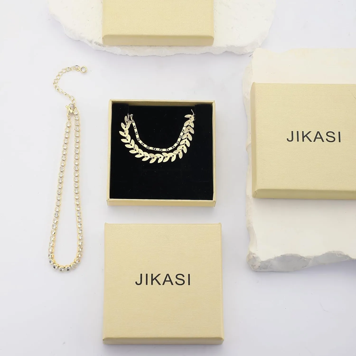 Gold Anklets for Women Waterproof 14k Gold Plated Cuban Link Anklets Non Tarnish Rope Herringbone Ankle Chain Summer Beach Jewelry Gifts for Women