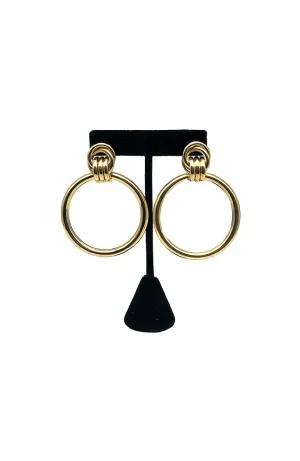Gold Door Knocker Earring