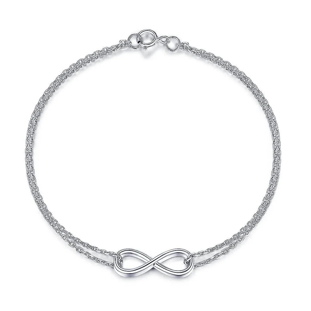 Gold Inifinity Bracelet in 18K White Gold
