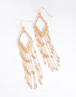 Gold Kite Drop Earrings